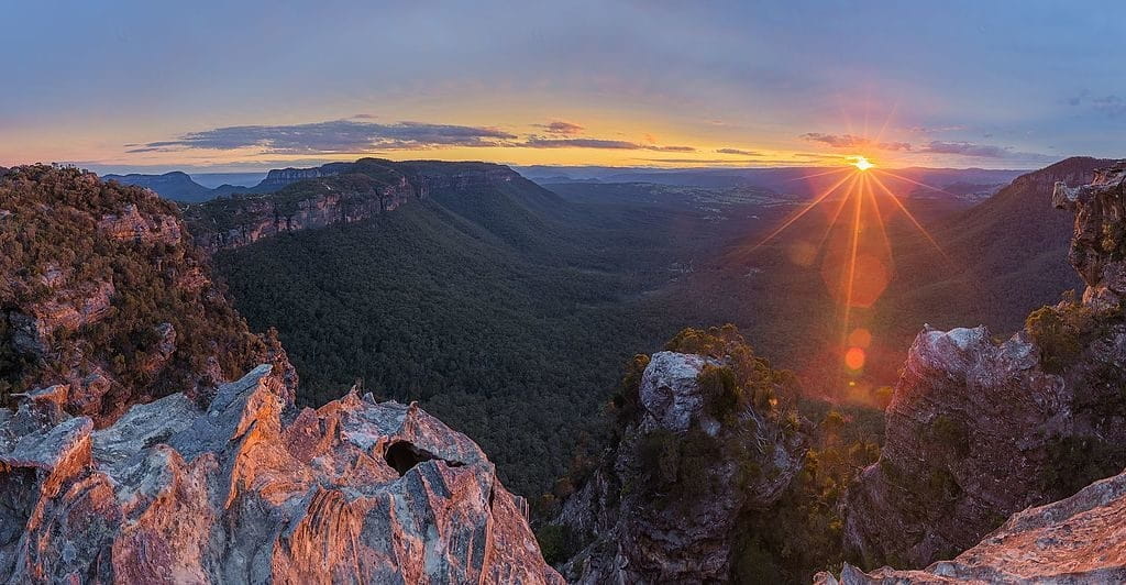 Vue sur les Blue Mountains en Australie.