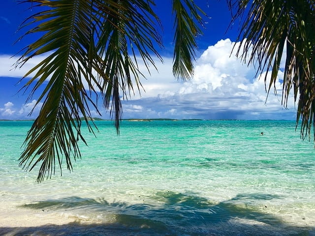 Vue d'une plage paradisiaque.